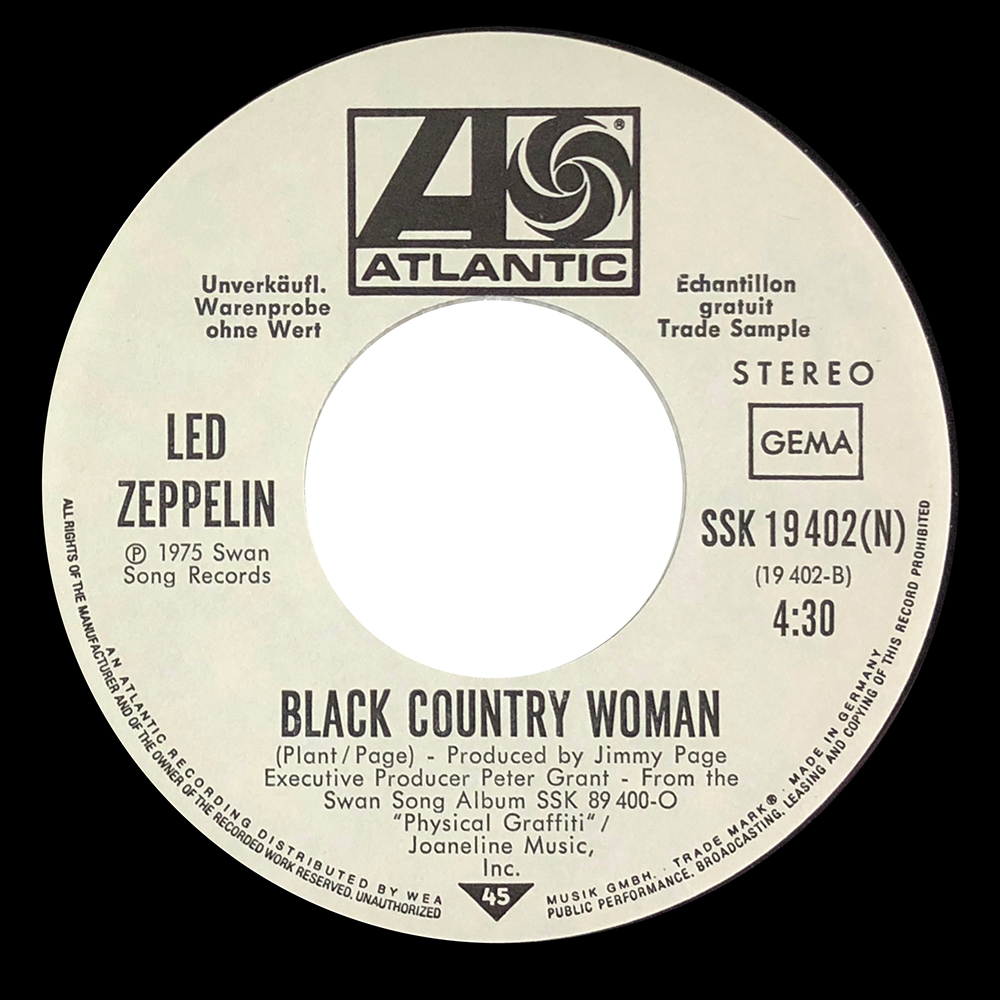 Single <br>Germany (SSK19402) <br>Trampled Under Foot / Black Country Woman (Promo) - Image 4