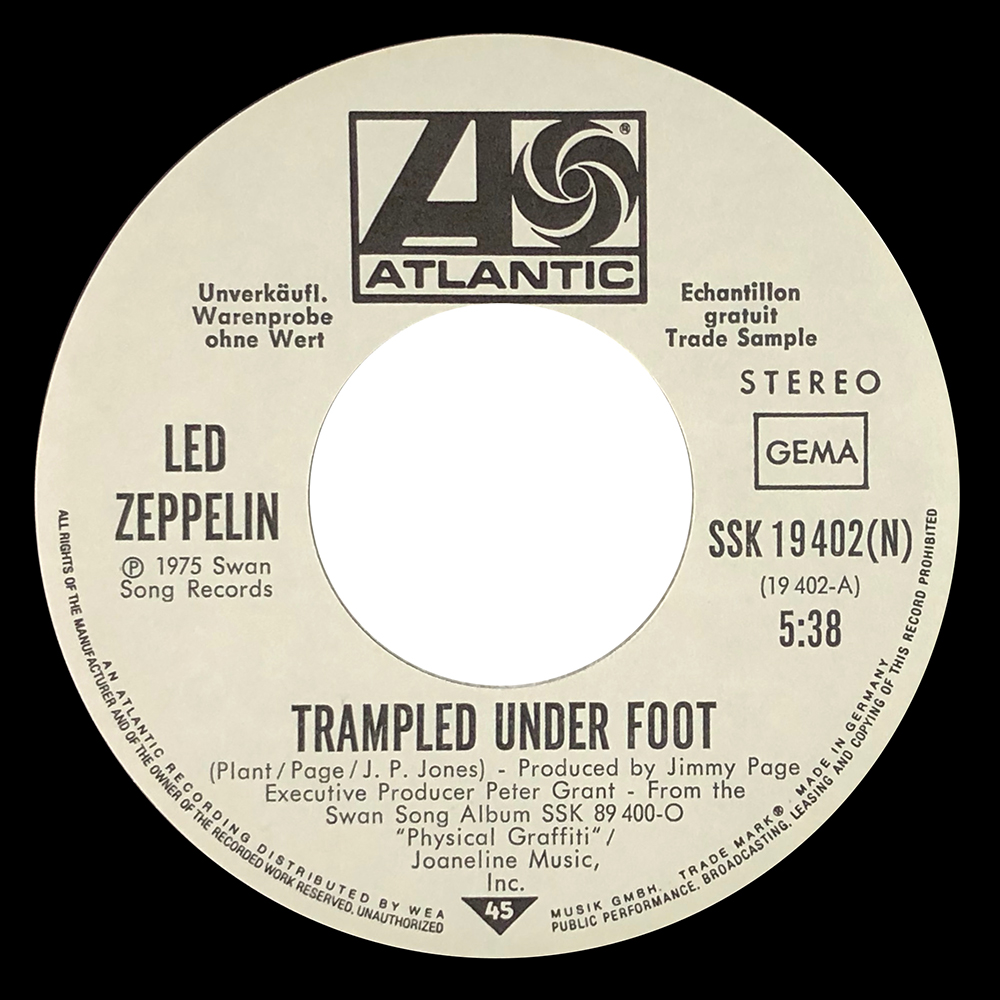 Single <br>Germany (SSK19402) <br>Trampled Under Foot / Black Country Woman (Promo) - Image 3