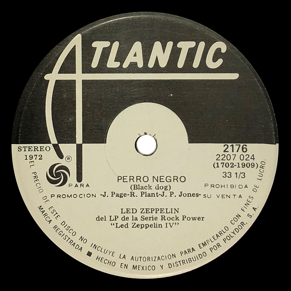 Single <br>Mexico (ATL2207024) <br>Black Dog/Misty Mountain Hop (Promo)