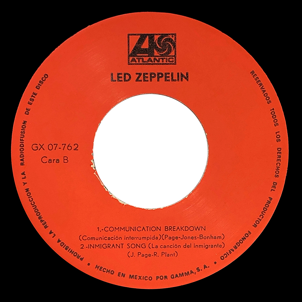 Single <br>Mexico (GX07-762) <br>Whole Lotta Love / Communication Breakdown / Immigrant Song (#1) - Image 3