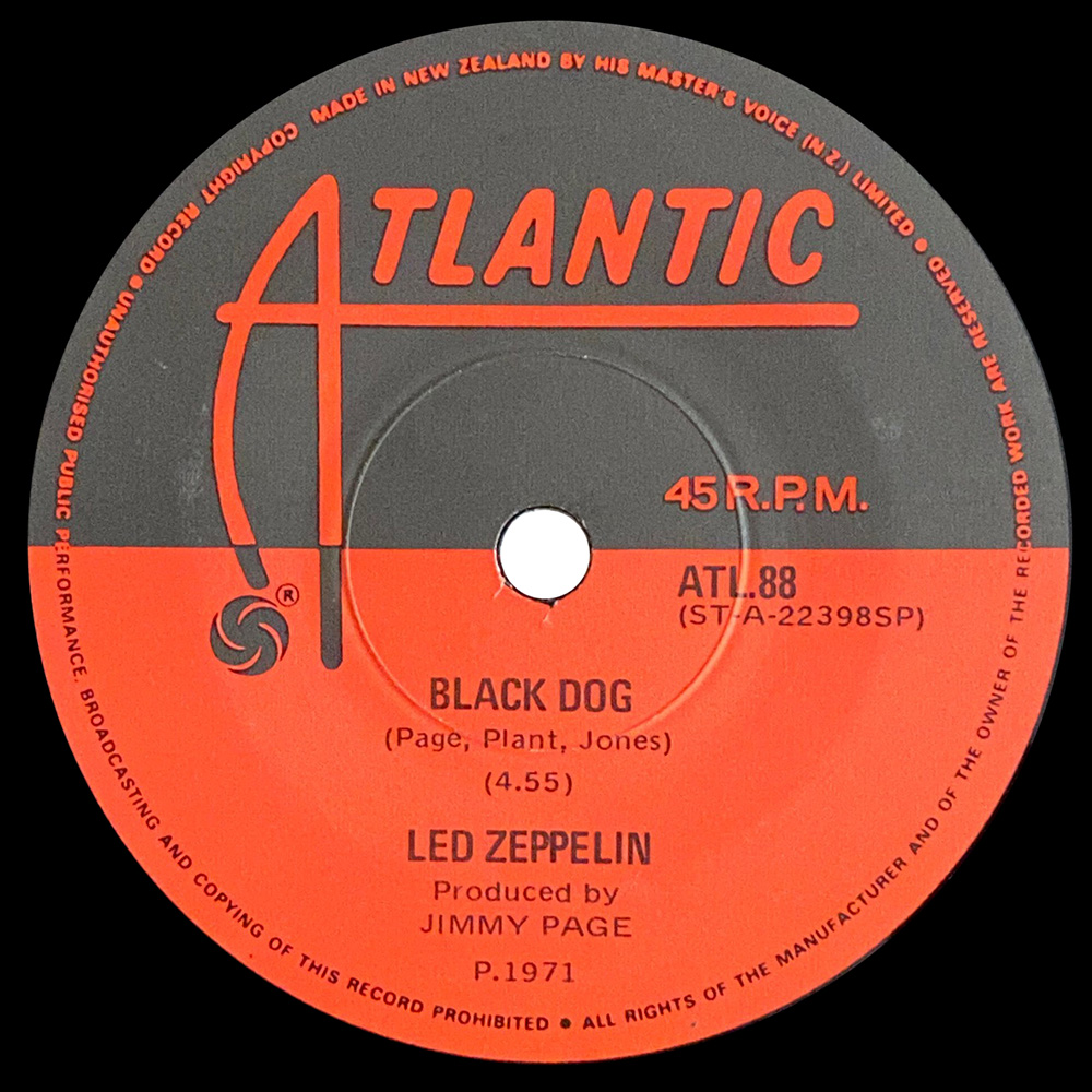 Single <br>New Zealand (ATL.88) <br>Black Dog / Misty Mountain Hop (#1)