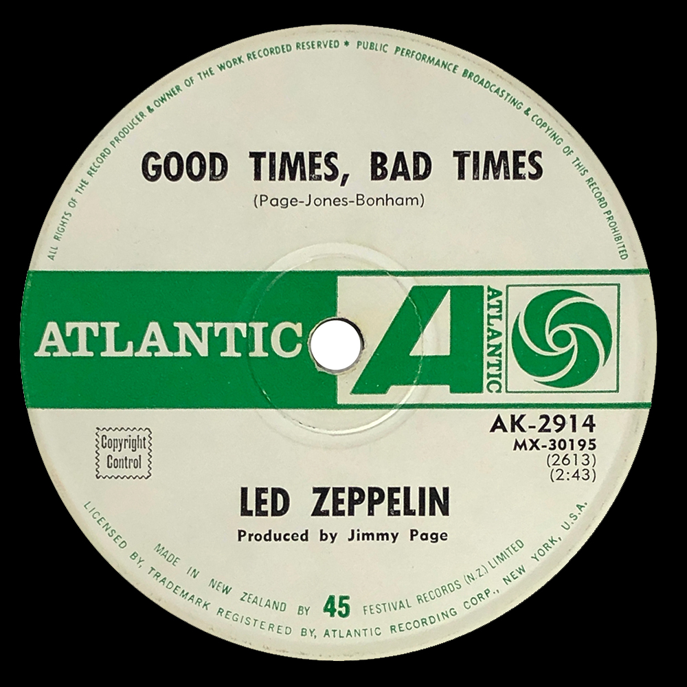 Single <br>New Zealand (AK-2914) <br>Good Times Bad Times/Communication Breakdown (#1)