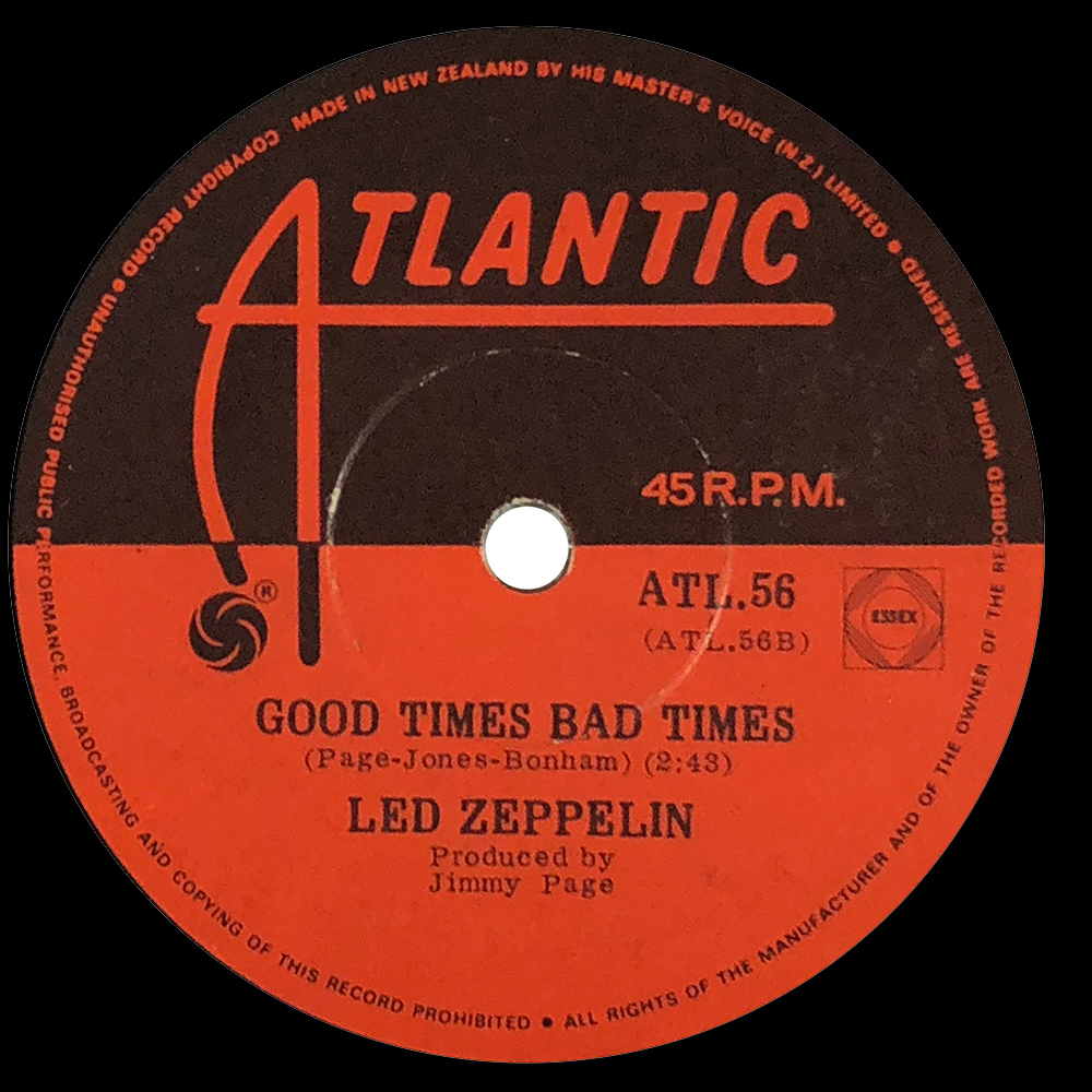 Single <br>New Zealand (ATL.56) <br>Whole Lotta Love/Good Times Bad Times (#1) - Image 2