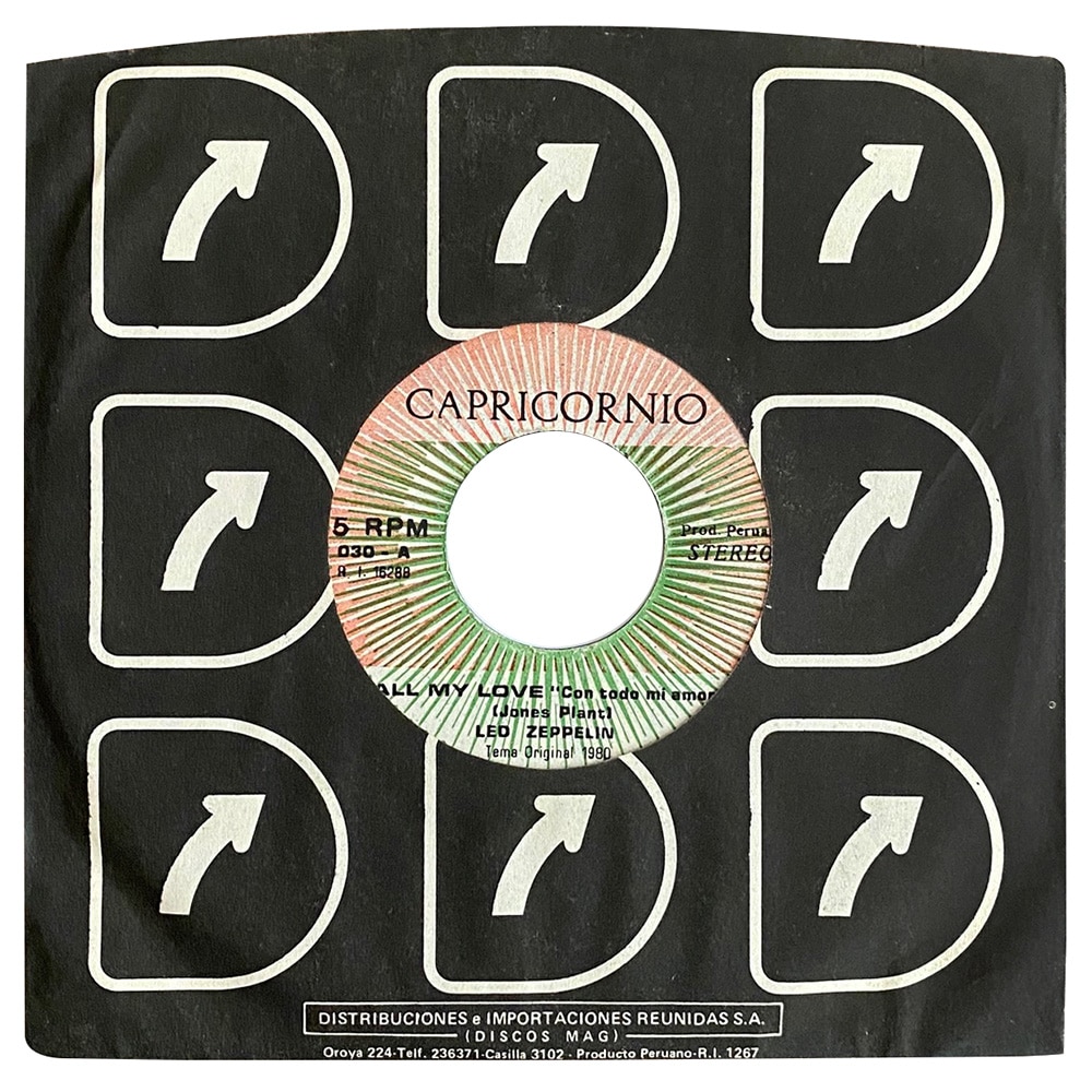 Single <br>Peru (030) <br>All My Love/Rise (#1)