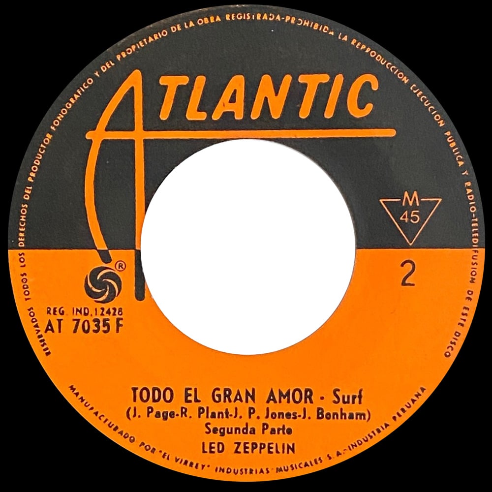 Single <br>Peru (AT 7035 F) <br>Whole Lotta Love/Whole Lotta Love - Image 3