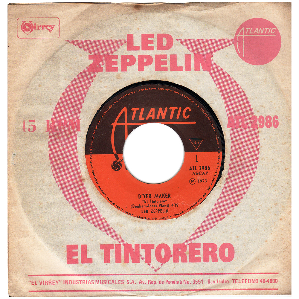 Single <br>Peru (ATL 2986) <br>D'yer Maker/The Crunge (Promo) - Image 4