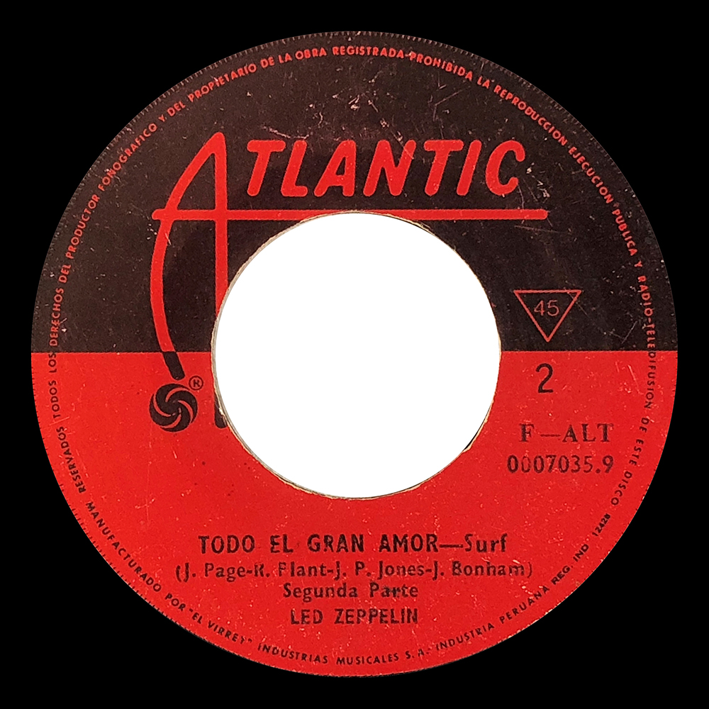 Single <br>Peru (F-ALT 0007035.9) <br>Whole Lotta Love / Whole Lotta Love (#1) - Image 3