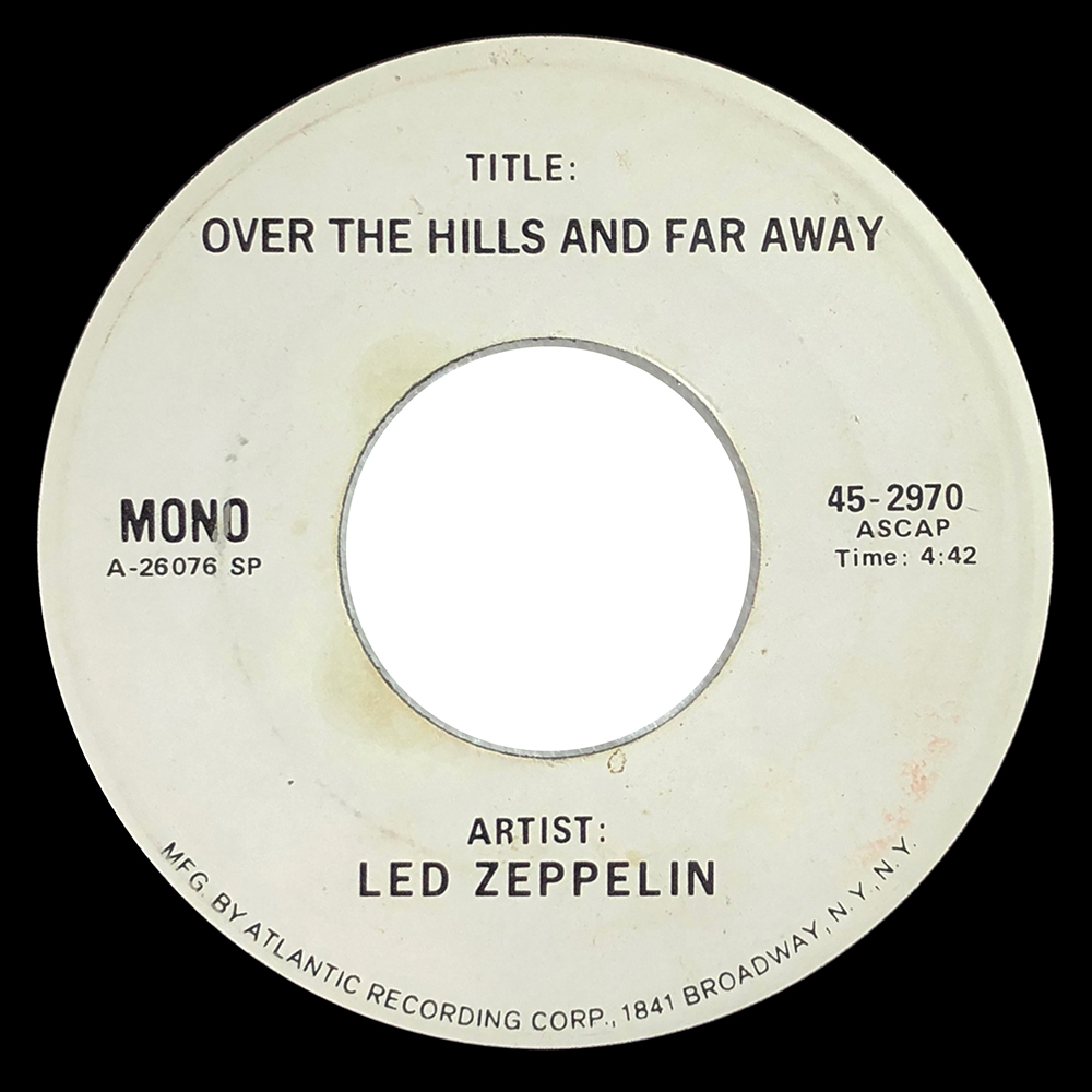 Single <br>USA (45-2970) <br>Over The Hills and Far Away (Test Pressing) - Image 2