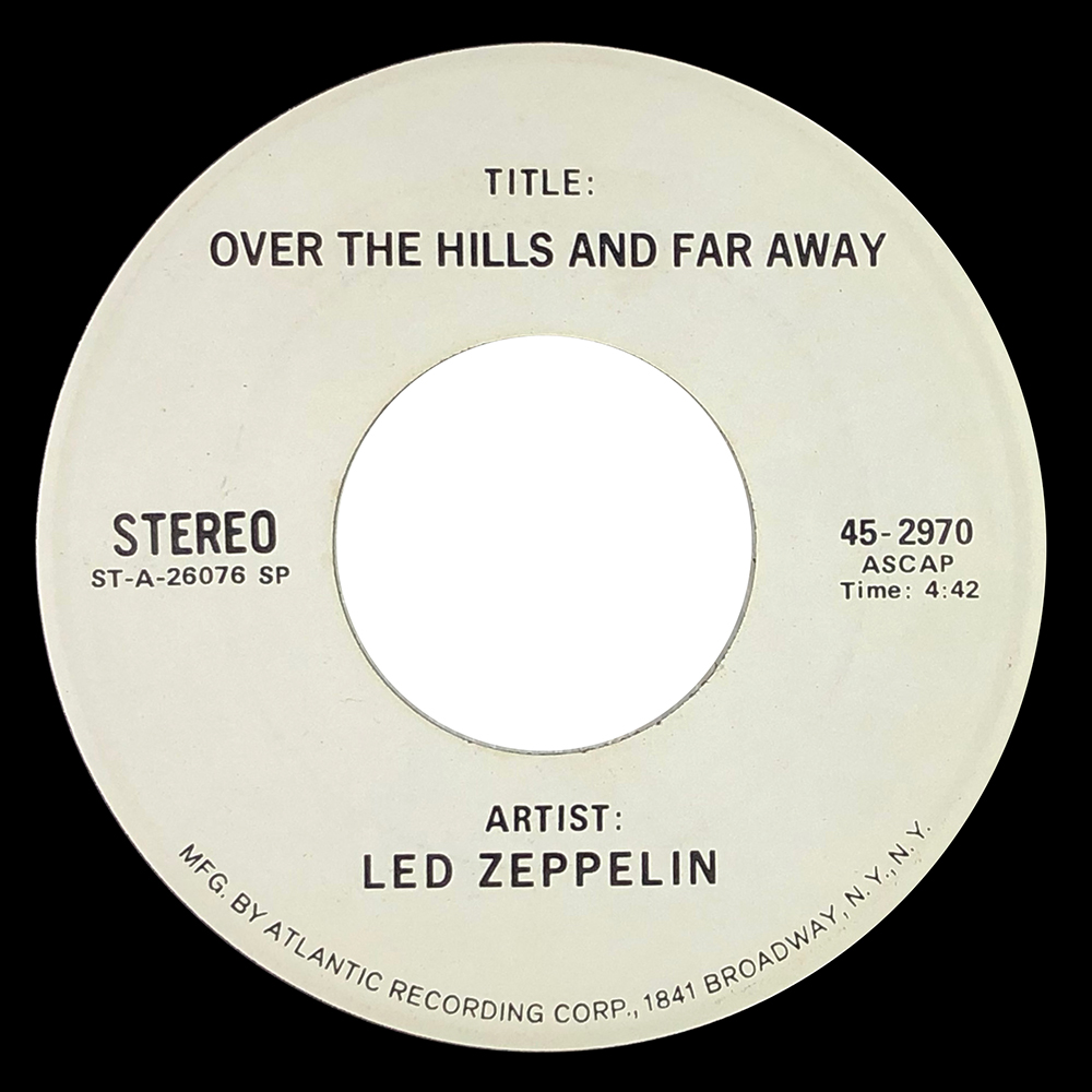 Single <br>USA (45-2970) <br>Over The Hills and Far Away (Test Pressing)
