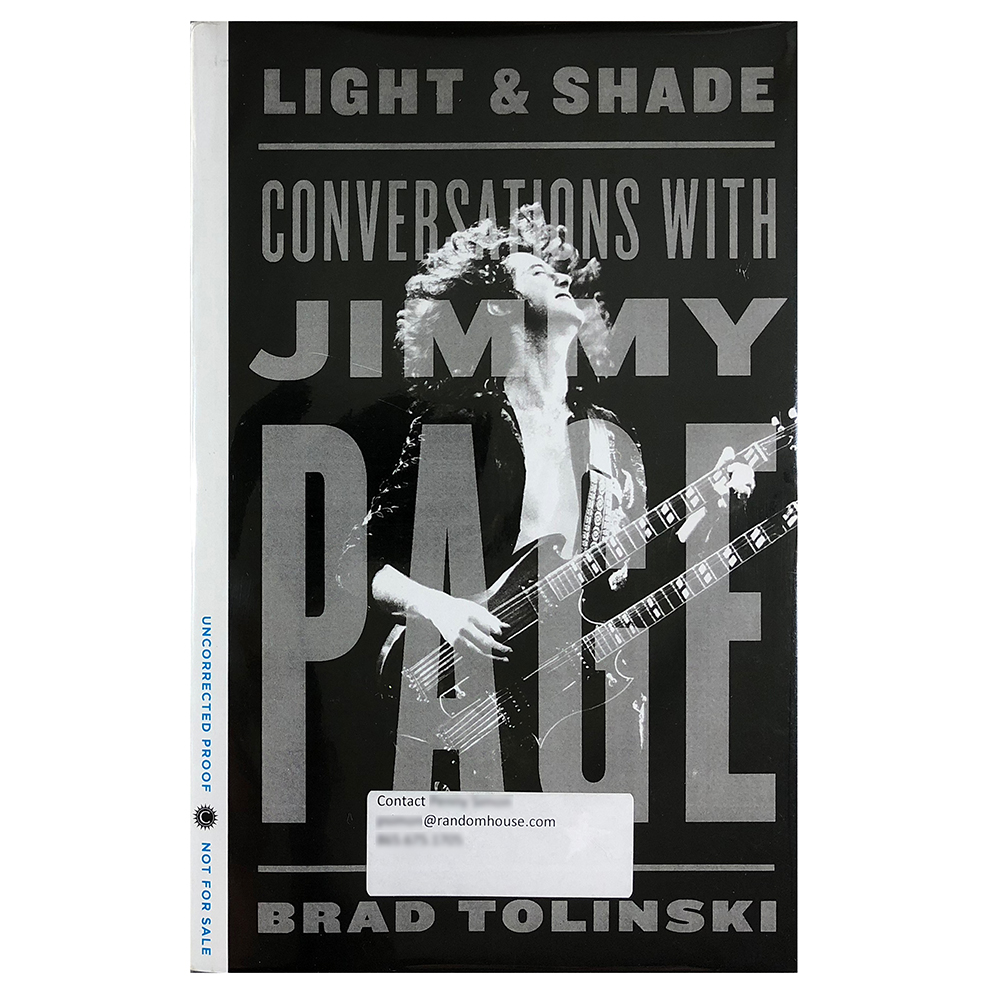 Book <br>Light and Shade: Conversations with Jimmy Page, 2012, uncorrected proof (USA)