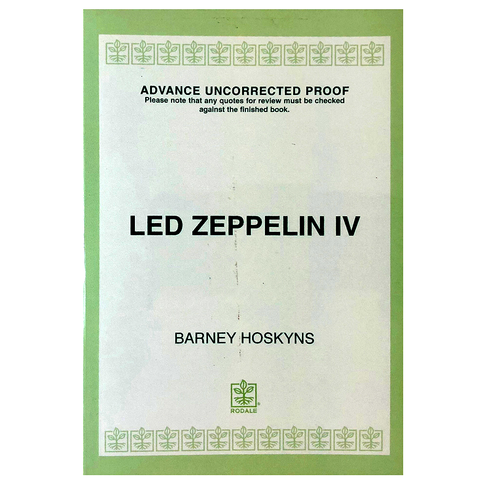Book <br>Led Zeppelin IV, Uncorrected Proof (USA)