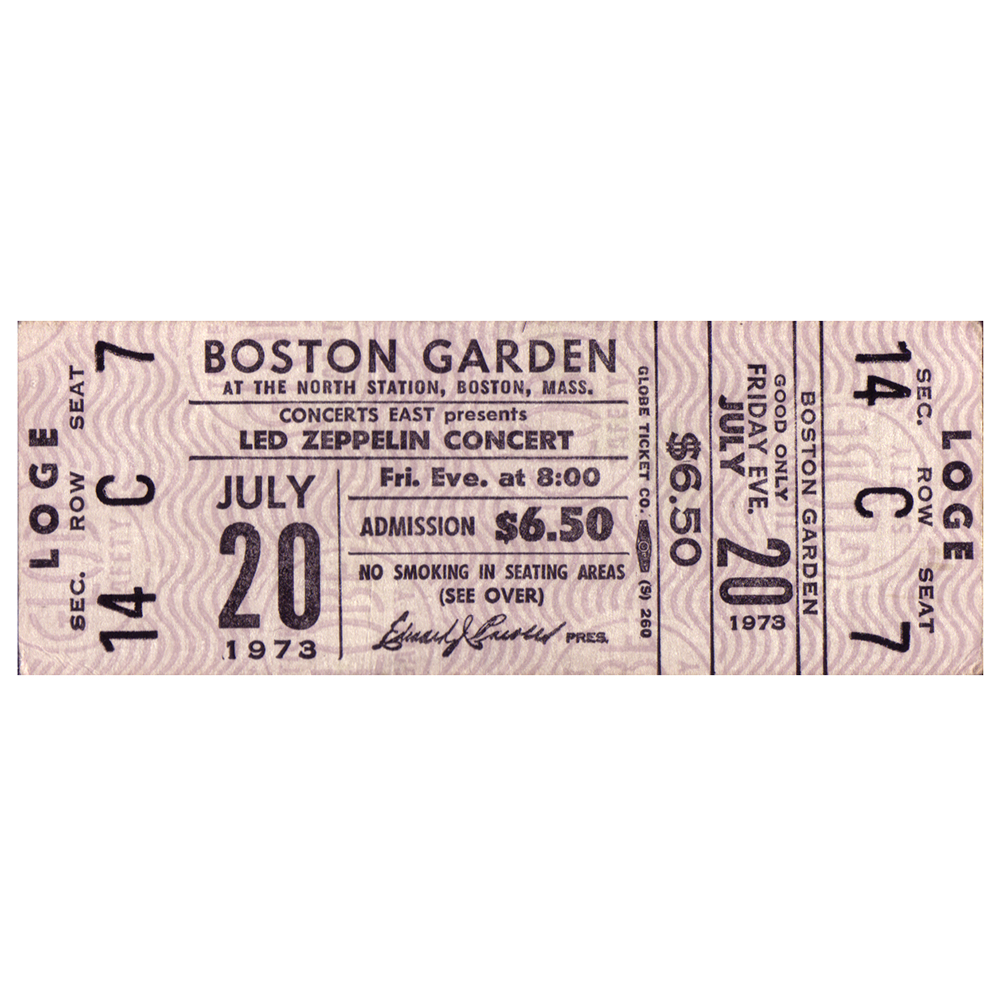 Concert Ticket <br>1973.07.20 <br>Boston, MA