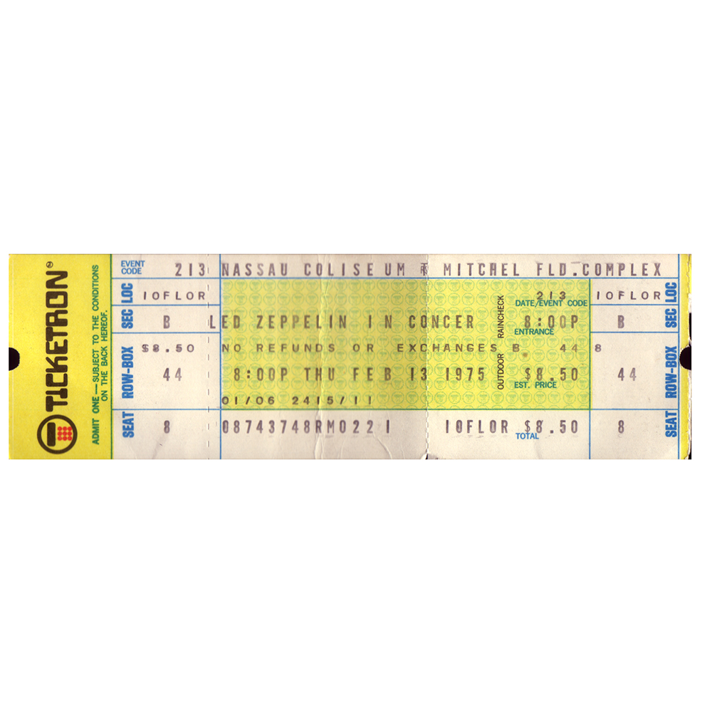 Concert Ticket <br>1975.02.13 <br>Uniondale, NY