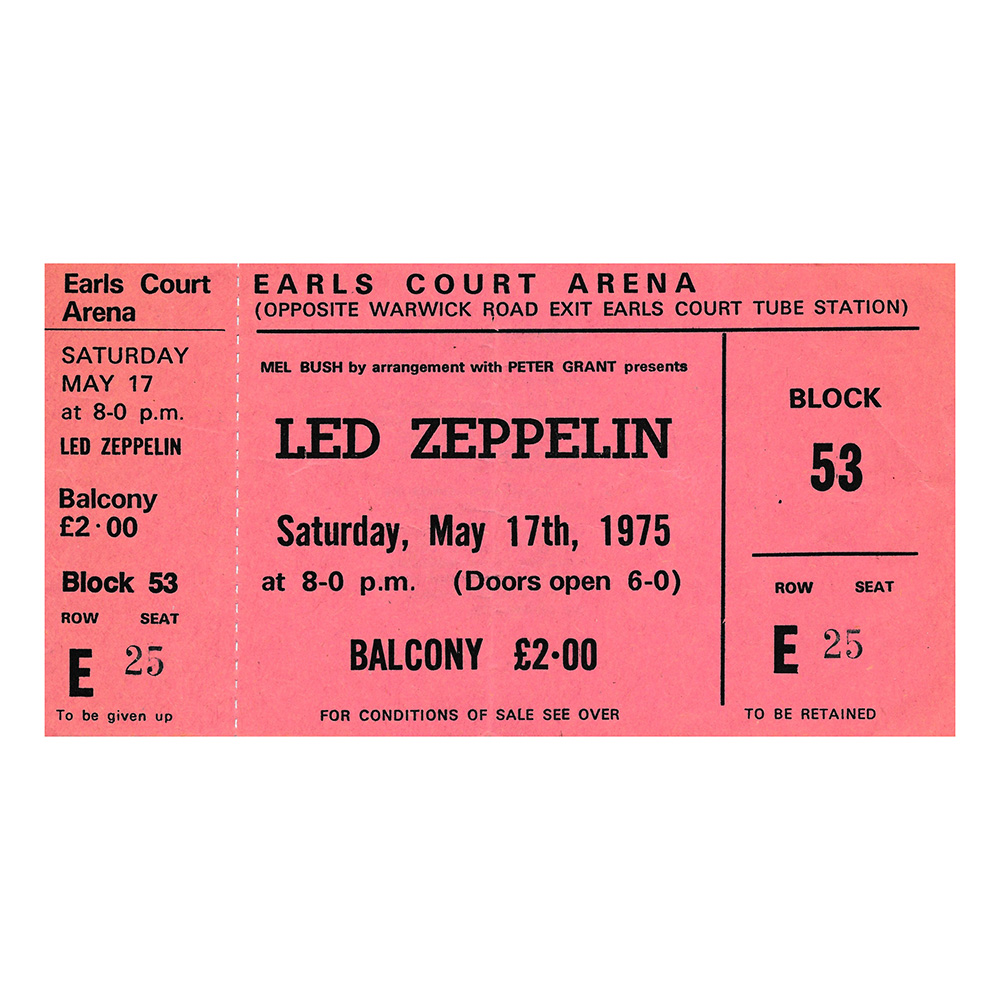 Concert Ticket <br>1975.05.17 <br>London, UK
