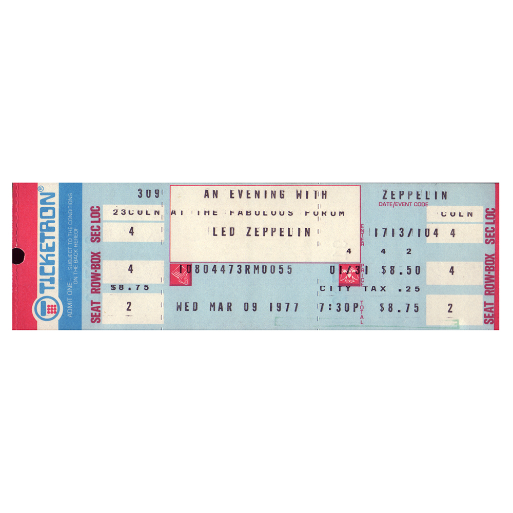 Concert Ticket <br>1977.06.21 <br>Los Angeles, CA