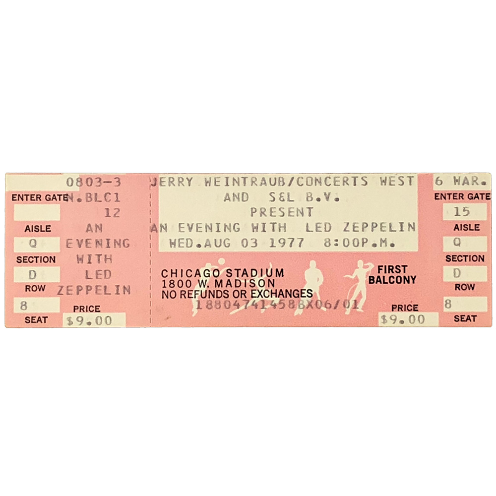 Concert Ticket <br>1977.08.03 <br>Chicago, IL