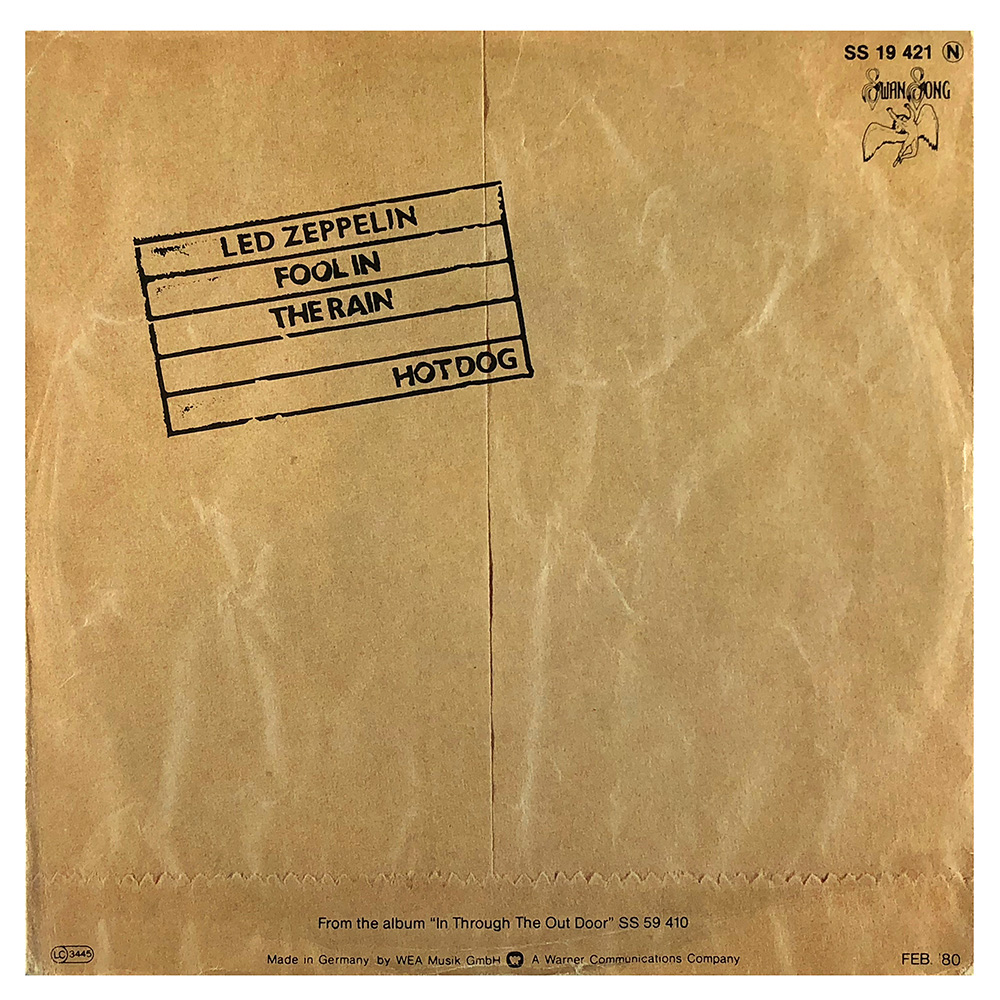 Single <br>Austria (SS 19421) <br>Fool In The Rain / Hot Dog
