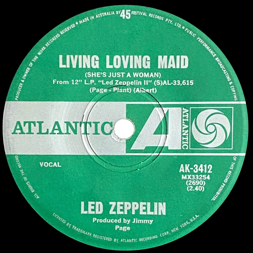 Single <br>Australia (AK-3412) <br>Whole Lotta Love / Living Loving Maid (#1) - Image 3