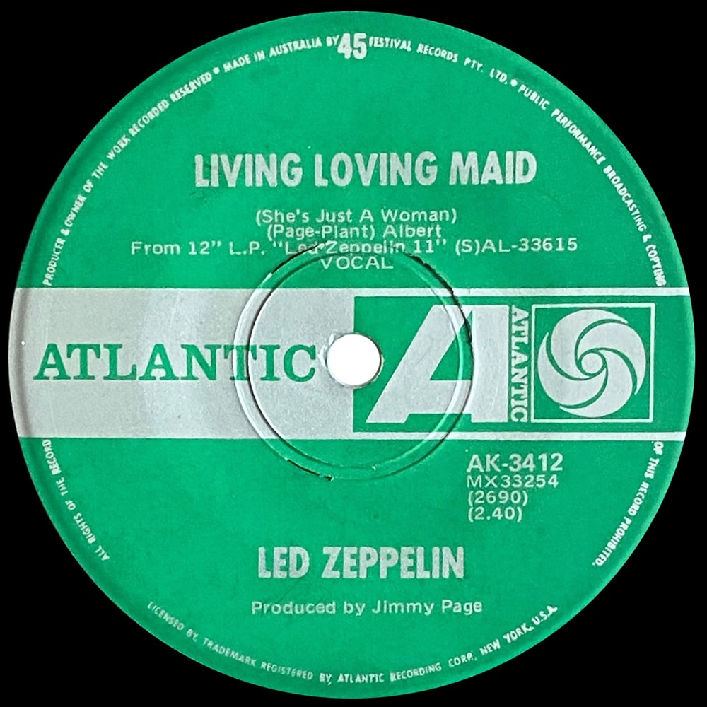 Single <br>Australia (AK-3412) <br>Whole Lotta Love / Living Loving Maid (#2) - Image 3
