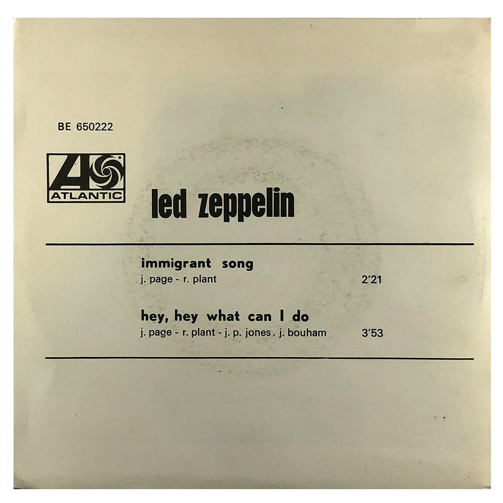 Single <br>Belgium (BE 650222) <br>Immigrant Song / Hey, Hey What Can I Do (#1) - Image 2