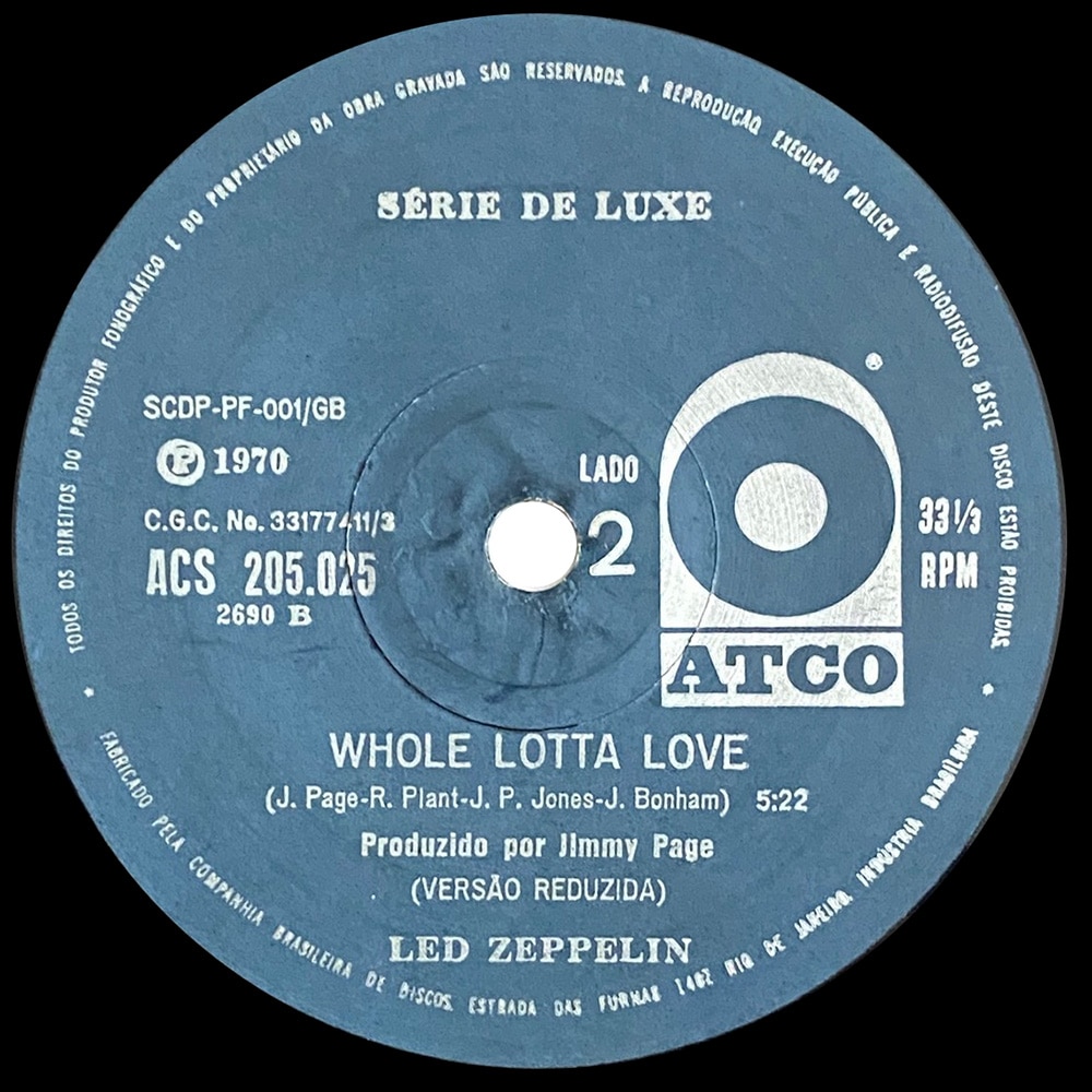 Single <br>Brazil (ACS 205.025) <br>Whole Lotta Love / Whole Lotta Love - Image 2
