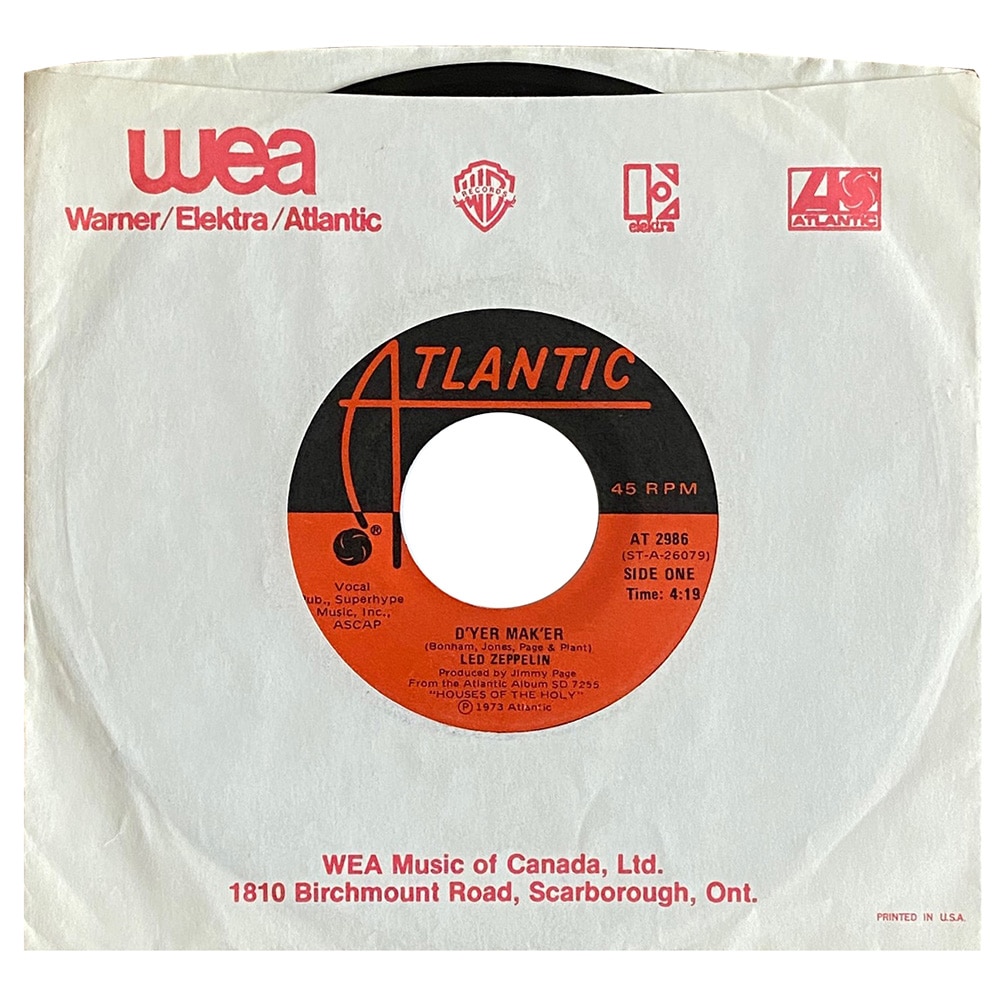 Single <br>Canada (AT 2986) <br>D'yer Mak'er / The Crunge (#2)