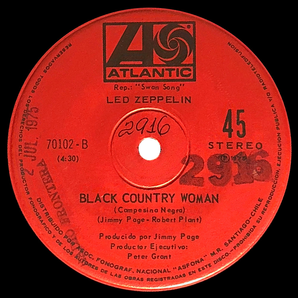 Single <br>Chile (70102) <br>Trampled Under Foot / Black Country Woman (Promo) - Image 2