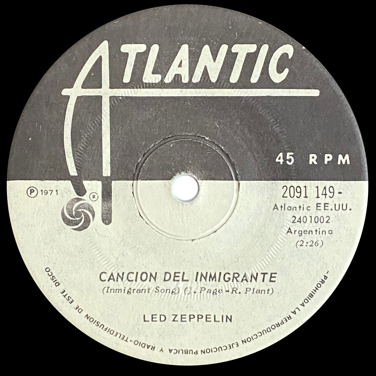 Single <br>Chile (2091 149) <br>Immigrant Song / Bron-y-Aur Stomp (Promo) - Image 3