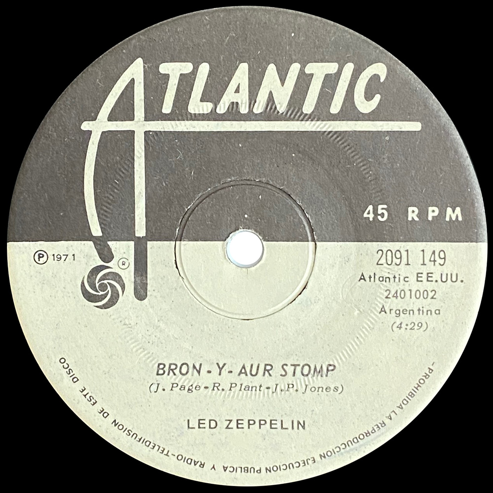 Single <br>Chile (2091 149) <br>Immigrant Song / Bron-y-Aur Stomp (Promo) - Image 4