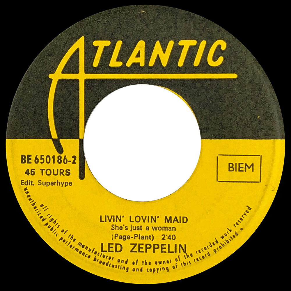 Single <br>Belgium (BE 650186) <br>Whole Lotta Love / Living Loving Maid (#1) - Image 4