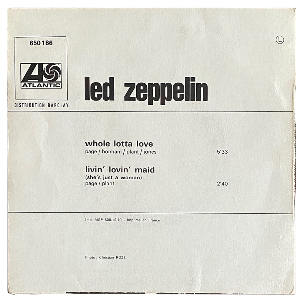 Single <br>France (650186) <br>Whole Lotta Love / Living Loving Maid (#2) - Image 2