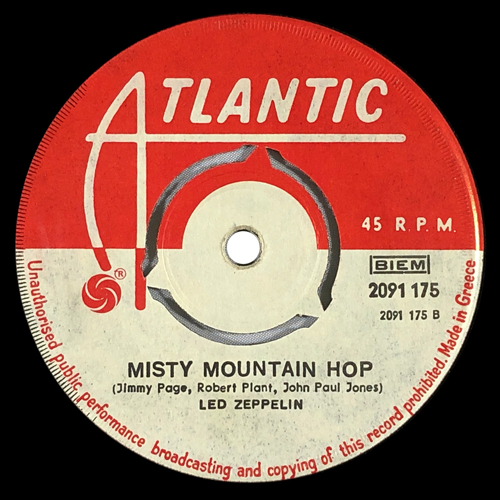 Single <br>Greece (2091 175) <br>Black Dog / Misty Mountain Hop (#2) - Image 2