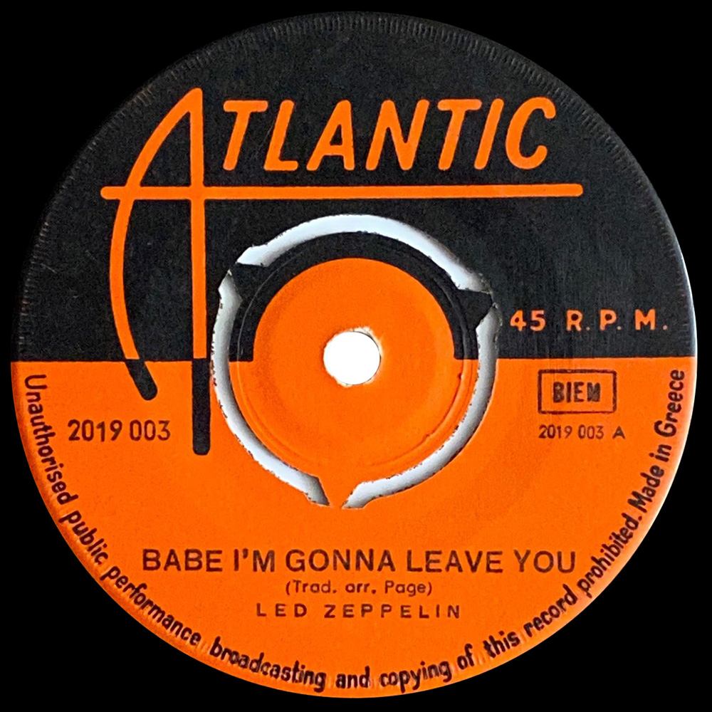 Single <br>Greece (2019 003) <br>Babe I'm Gonna Leave You / How Many More Times