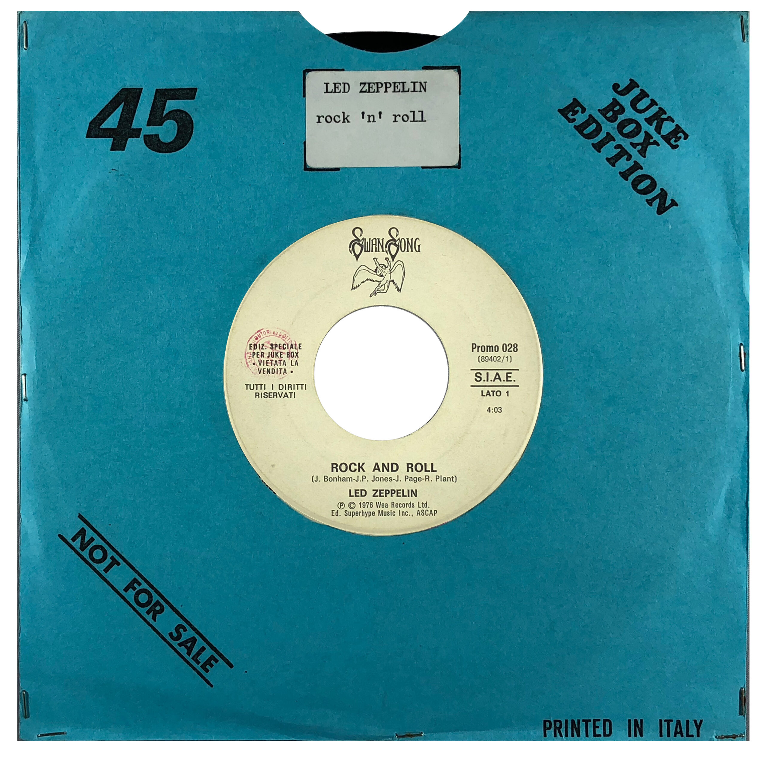 Single <br>Italy (Promo 028) <br>Rock and Roll / Disco Inferno (Promo #3)