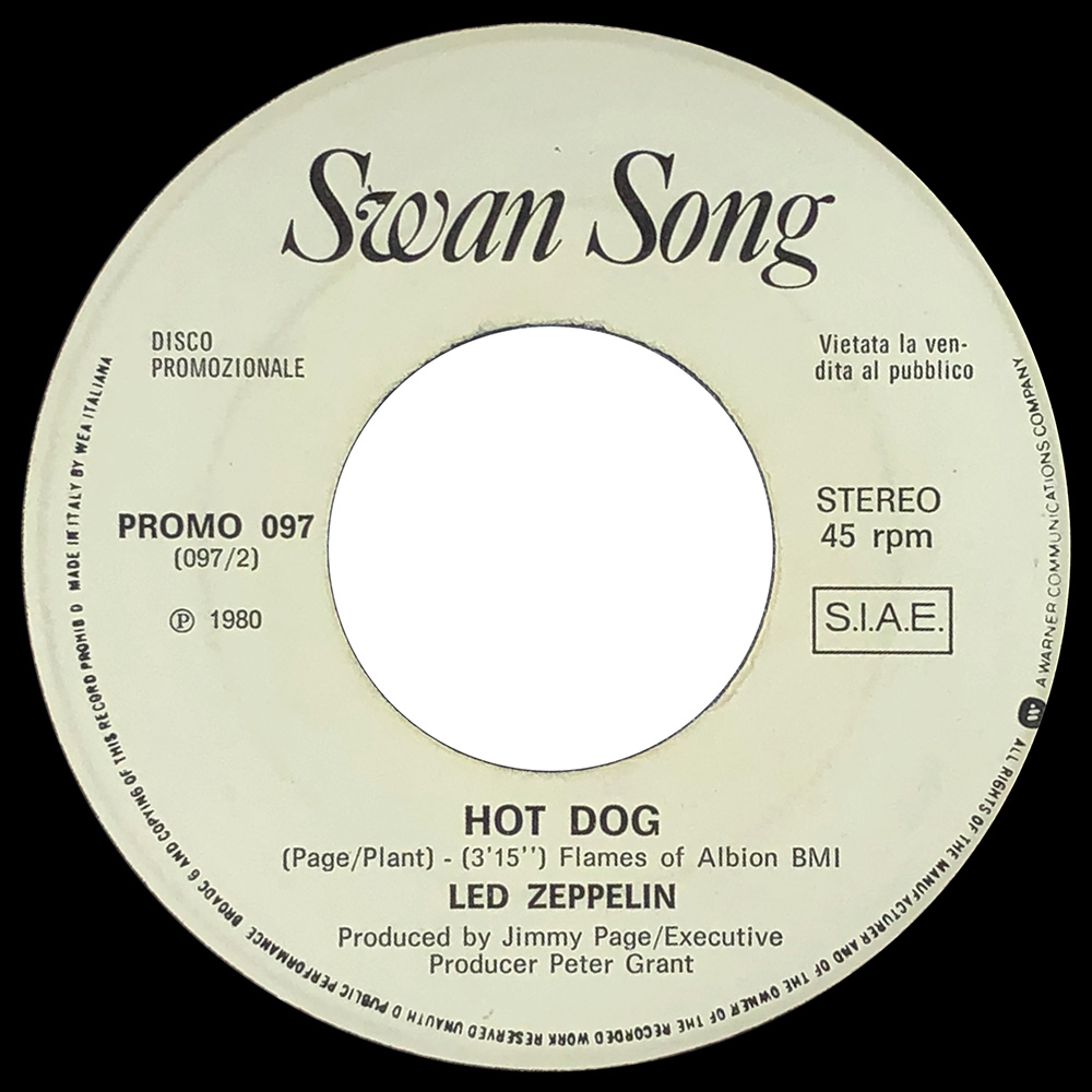 Single <br>Italy (Promo 097) <br>Fool In The Rain / Hot Dog (Promo #1) - Image 4