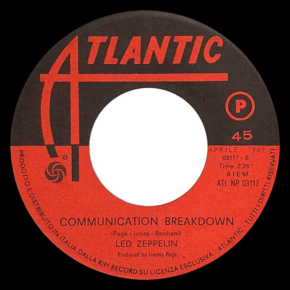 Single <br>Italy (ATL NP 03117) <br>Good Times, Bad Times / Communication Breakdown (#2) - Image 4
