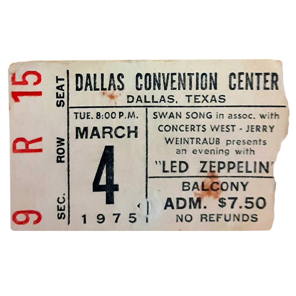 Concert Ticket <br>1975.03.04 <br>Dallas, TX