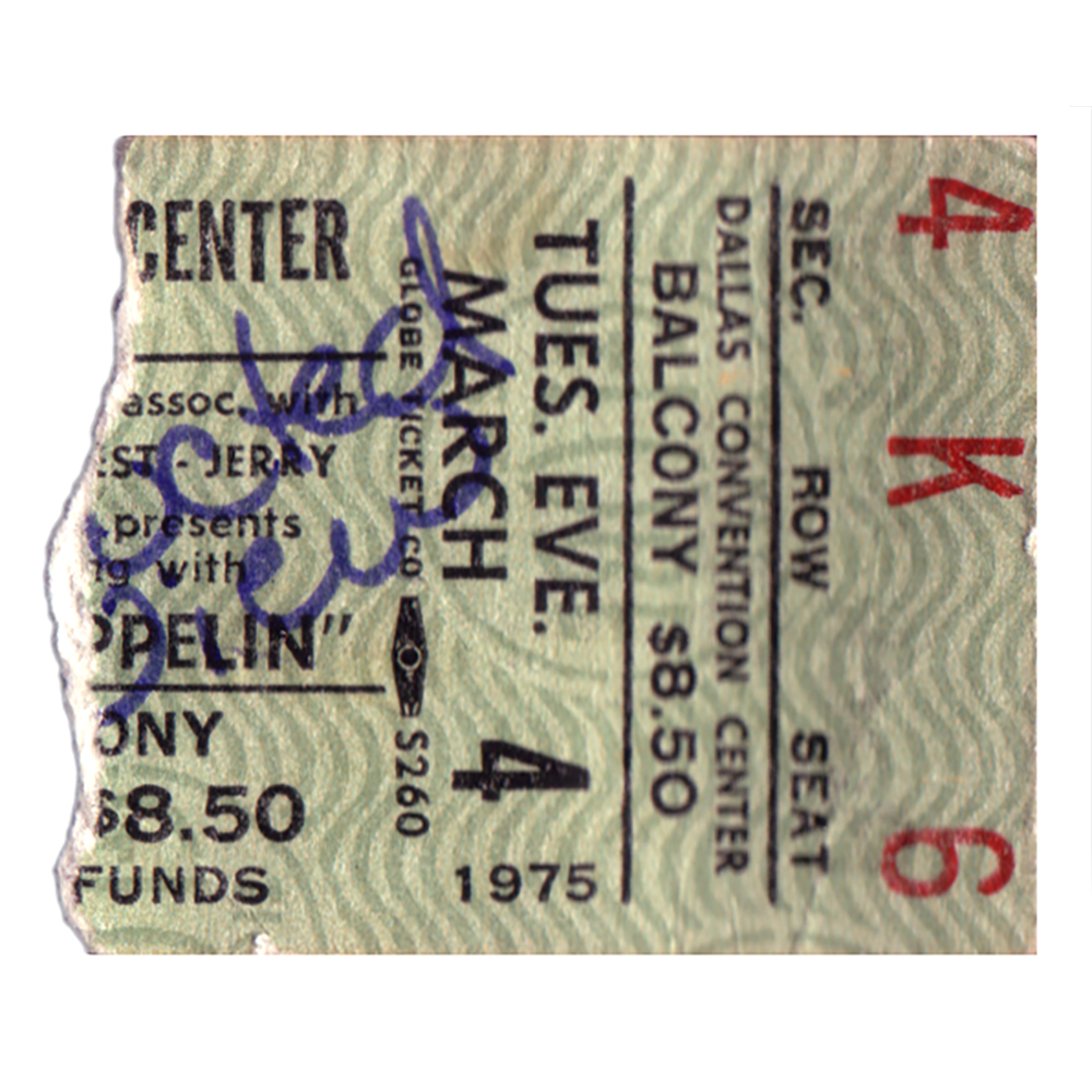Concert Ticket <br>1975.03.04 <br>Dallas, TX