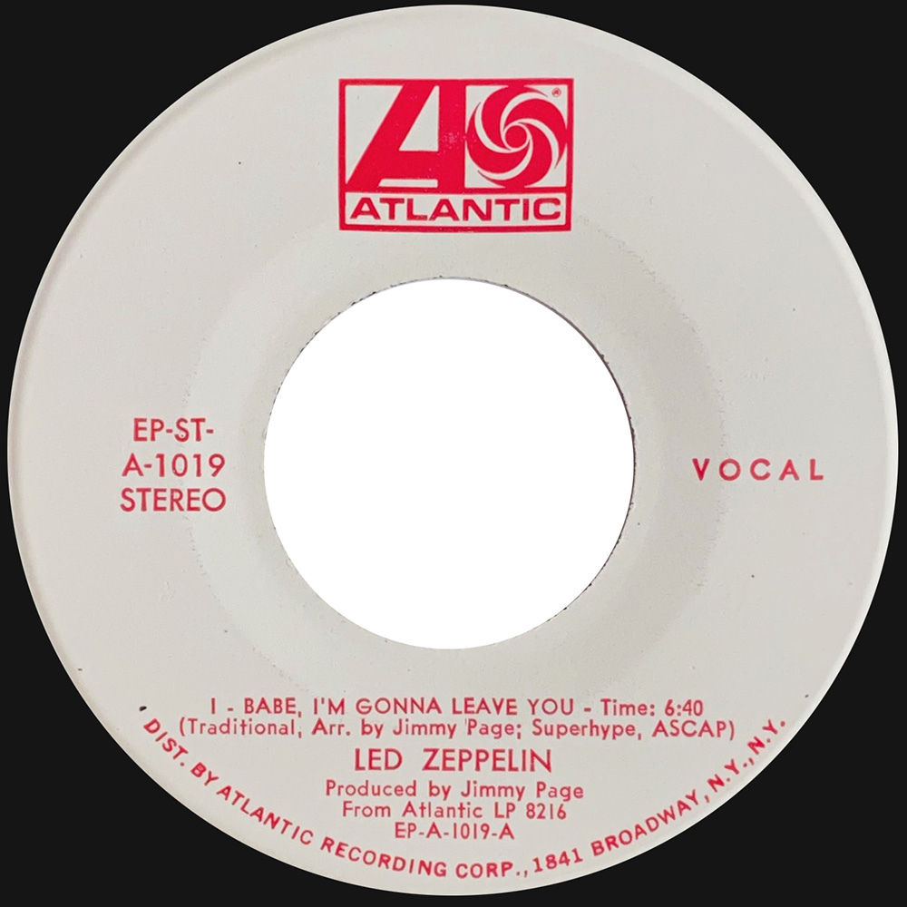 Single <br>USA (EP 1019) <br>Babe, I'm Gonna Leave You / Dazed & Confused, Stereo (Promo) - Image 2