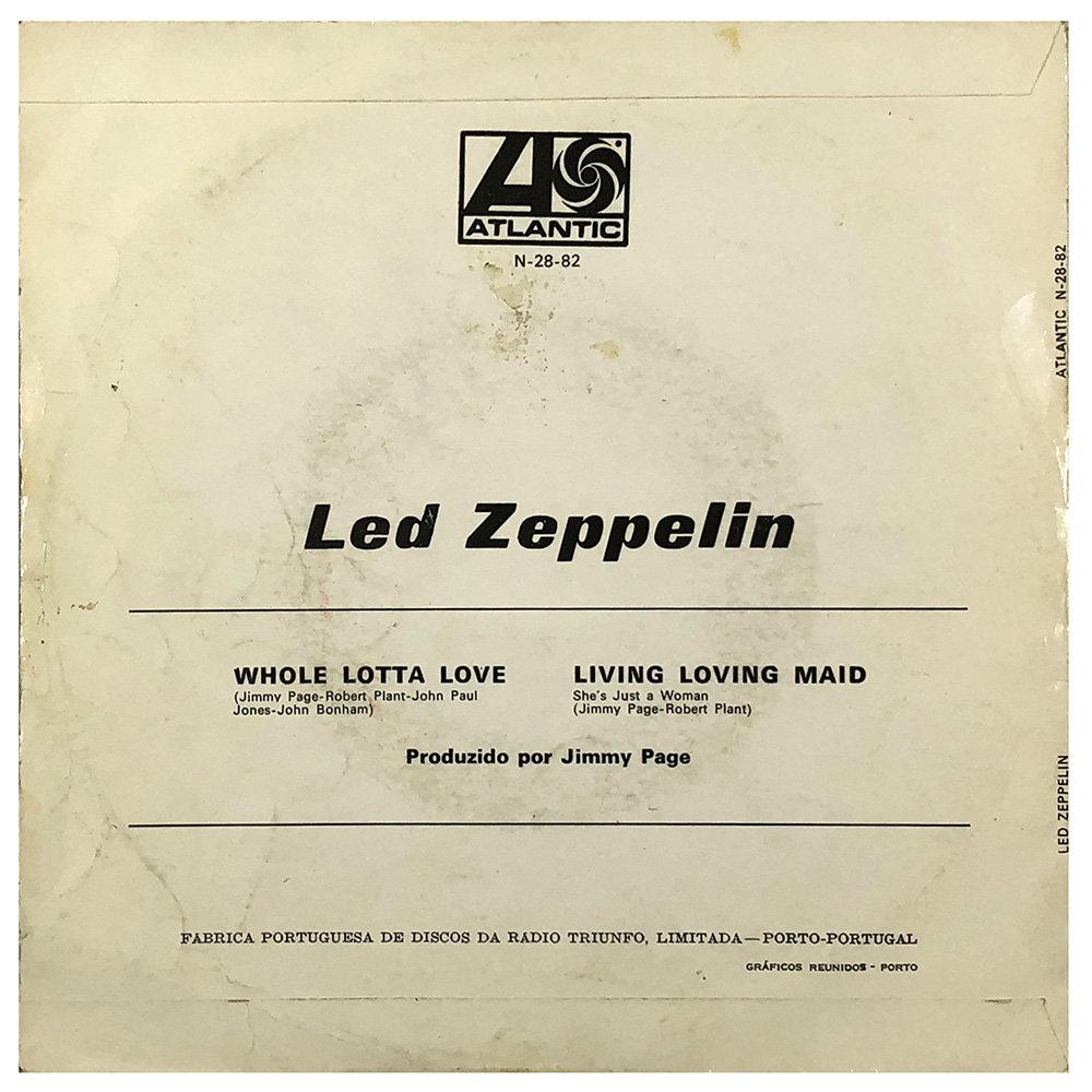 Single <br>Portugal (N-28-82) <br>Whole Lotta Love / Living Loving Maid (#8) - Image 2