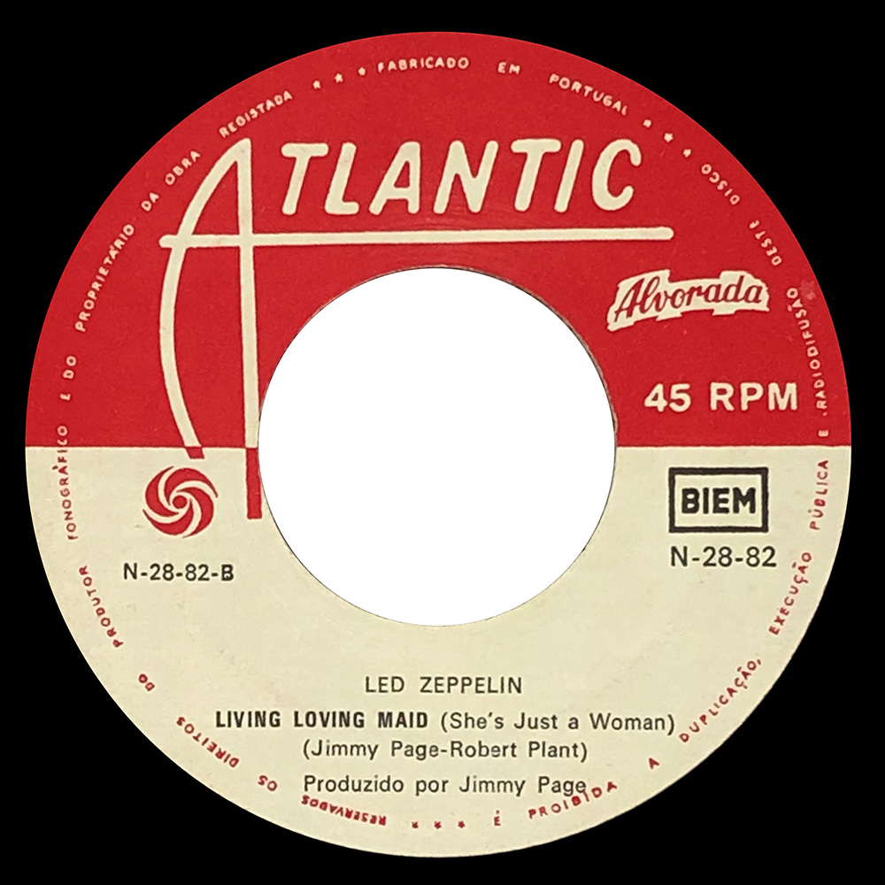 Single <br>Portugal (N-28-82) <br>Whole Lotta Love / Living Loving Maid (#8) - Image 3