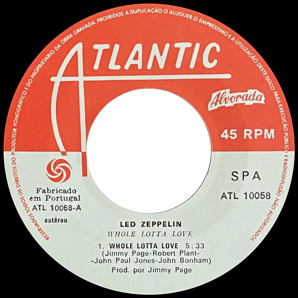 Single <br>Portugal (ATL 10058) <br>Whole Lotta Love / Living Loving Maid (#1) - Image 3