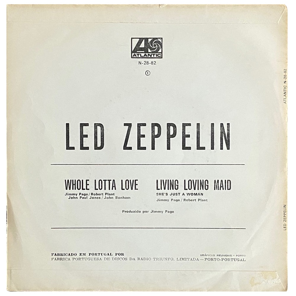 Single <br>Portugal (N-28-82) <br>Whole Lotta Love / Living Loving Maid (#1) - Image 2