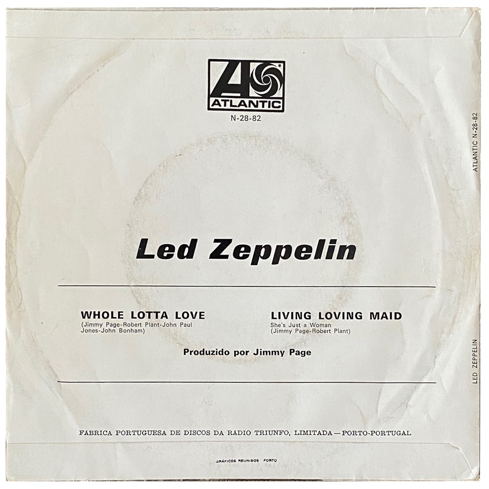 Single <br>Portugal (N-28-82) <br>Whole Lotta Love / Living Loving Maid (#7) - Image 2