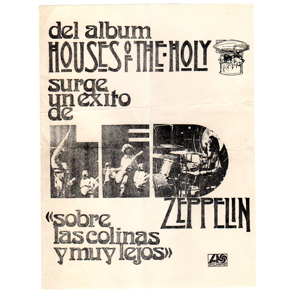 Houses of the Holy (1973) <br>Flyer, Over The Hills and Far Away (Spain)
