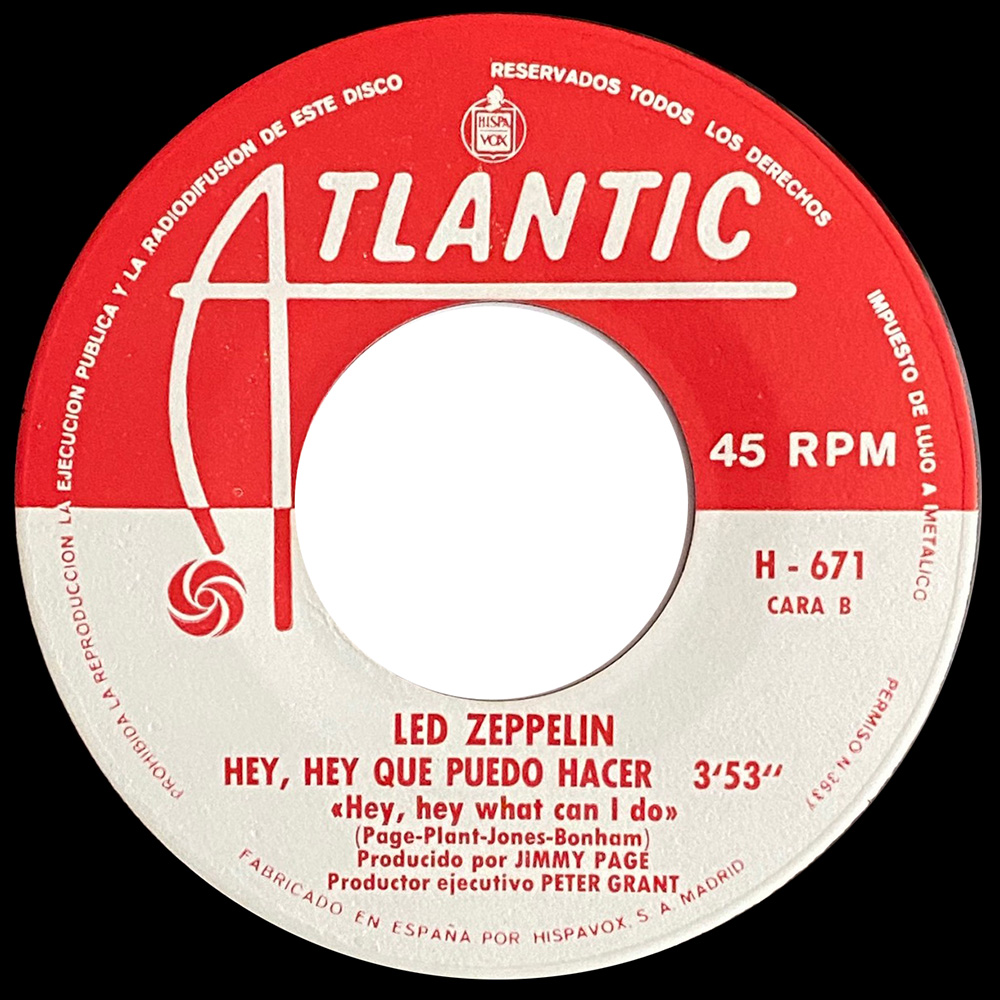 Single <br>Spain (H-671) <br>Immigrant Song / Hey, Hey, What Can I Do - Image 4