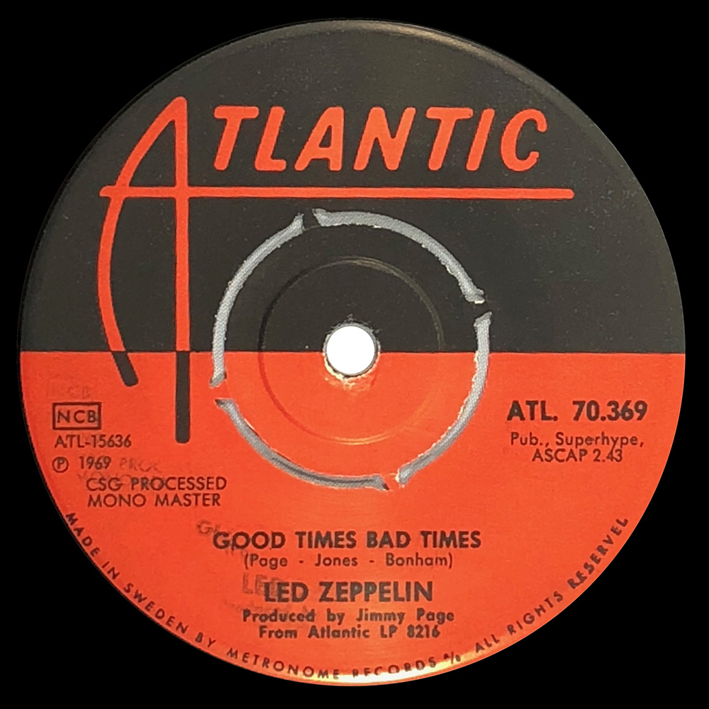 Single <br>Sweden (ATL.70.369) <br>Good Times Bad Times / Communication Breakdown (#1) - Image 3