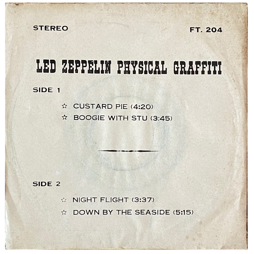 Single <br>Thailand (FT. 204) <br>Boogie With Stu / Custard Pie / Night Flight / Down By The Seaside - Image 2