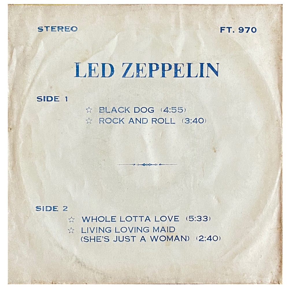 Single <br>Thailand (FT. 970) <br>Black Dog / Rock and Roll / Whole Lotta Love / Living Loving Maid (#2) - Image 2