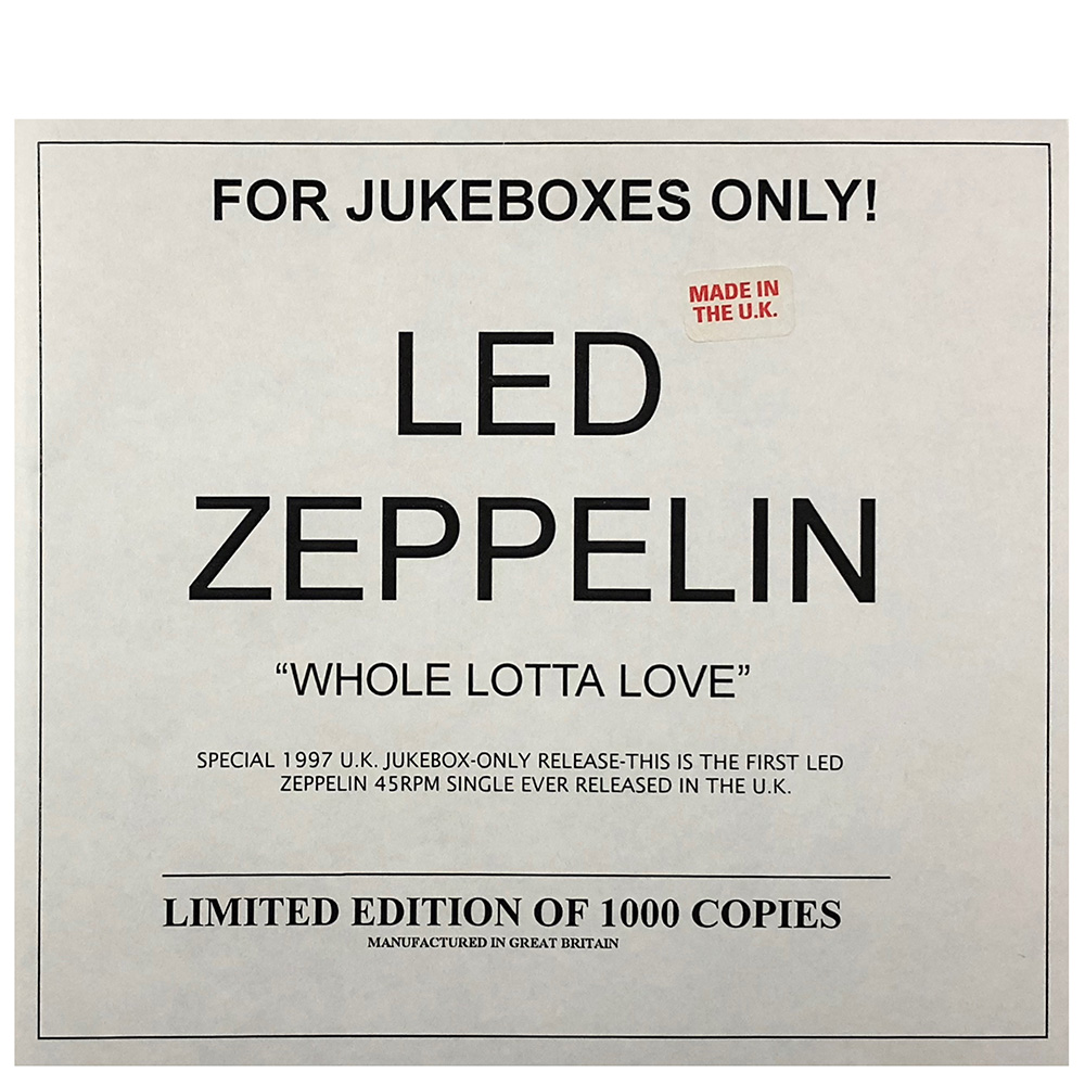 Single <br>United Kingdom (AT0013LC) <br>Whole Lotta Love (Promo)